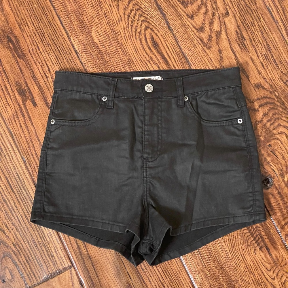 Brandy Melville John Galt Black High Waist Shorts - Disco Faux Leather | Size 28